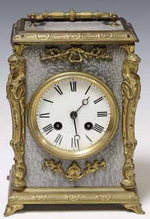 FRENCH JAPY FRERES GILT METAL CARRIAGE CLOCK