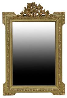 FRENCH LOUIS XVI STYLE GILT PAINTED WALL MIRROR