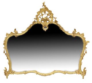 LOUIS XV STYLE GILTWOOD SCROLLED MIRROR