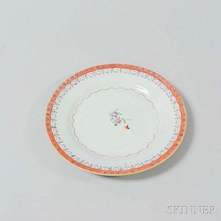 Chinese Export Floral-decorated Porcelain Plate