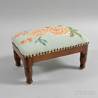 Classical Upholstered Mahogany Footstool