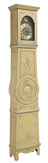 TRIPLE WEIGHT PAINT DECORATED LONGCASE CLOCK