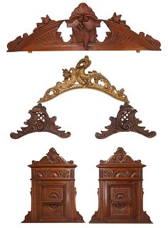 (6) ITALIAN CARVED WOOD ARCHITECTURAL ELEMENTS