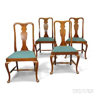 Set of Four Queen Anne-style Mahogany Side Chairs