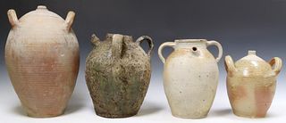 (4) FRENCH PROVINCIAL STONEWARE OIL VESSELS