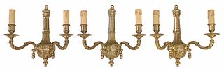 (3) FRENCH NEOCLASSICAL STYLE GILT METAL SCONCES