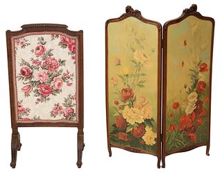 (2) FRENCH CARVED FIREPLACE SCREENS