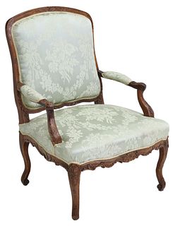 FRENCH PROVINCIAL LOUIS XV STYLE FAUTEUIL