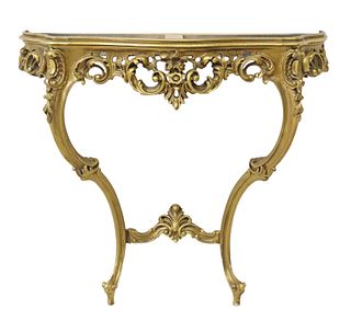 LOUIS XV STYLE GILTWOOD WALL BRACKET CONSOLE TABLE