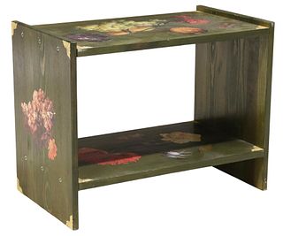 CONTINENTAL PAINTED WOOD STOOL