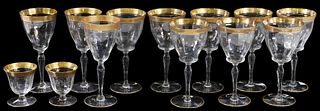 (13) TIFFIN-FRANCISCAN GILT ENCRUSTED GLASSWARE