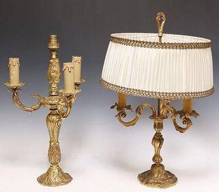 (2) FRENCH GILT METAL TABLE LAMPS