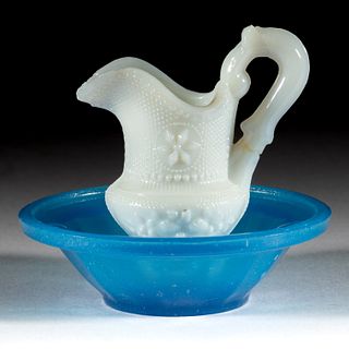 PRESSED LACY TOY EWER AND PANELLED BASIN