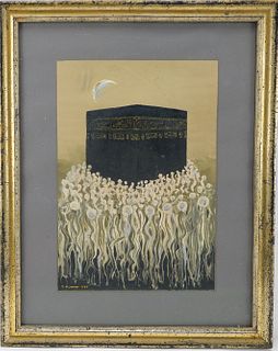An Islamic Modern Painting of Mecca

With Frame:
Height: Approximately 43cm
Width: Approximately 34.2cm

Without Frame:
Height: Approximately 28.6cm
W
