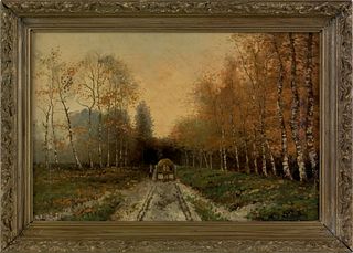 Louis Apol(Dutch, 1850-1936), oil on canvas wooded
