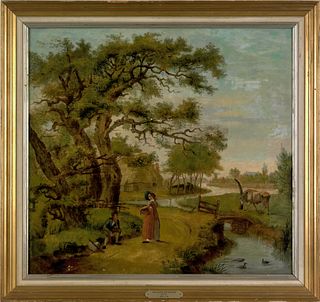 Continental(18th c.), oil on canvas landscape with
