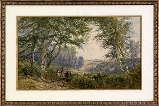 John Faulkner(Irish, 1835-1894), watercolor landsc
