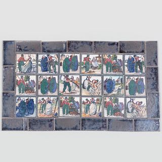 Set of Poole Pottery Tiles with Dutch Rural Scenes