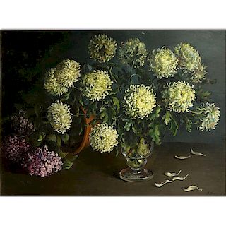 Conchita Firgau, Venezuelan (20th Century) Oil on board "Still Life" Signed and dated lower right