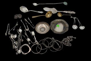 Tray Lot of Sterling Silver and Continental Silver
