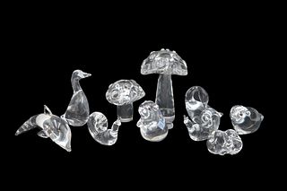 Group of Ten Steuben Crystal Figures