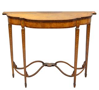 George III Style Paint Decorated Satinwood Console Table