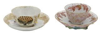 Two Chinese Porcelain Tea Cups and Saucers