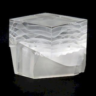 Steven Weinberg, American (b. 1954) Glass Cube Sculpture