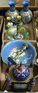 Two Tray Lots of Cloisonné