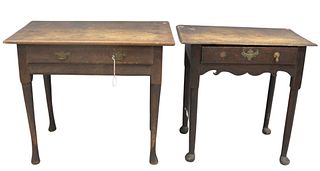 Two George IV carved Oak Side Tables