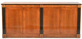 Classical Style Walnut Parcel Ebonized and Gilt Sideboard