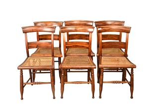 Set of Six Primitive Painted Chairs