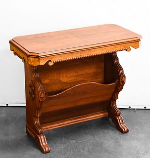 VICTORIAN WALNUT AND BURL WOOD SIDE TABLE