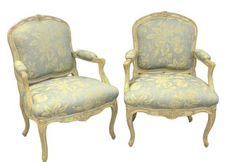 Pair of De Angelis French Style Arm Chairs