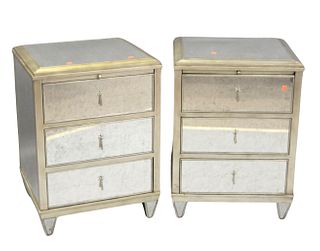 Pr. Lillian August Mirrored and Silvered Stands
