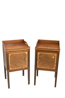 Pair of Mahogany Cabinets Having One Door and Gallery
