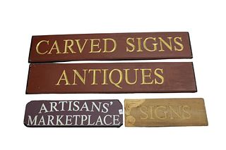Four Piece Lot of Vintage Store Signs