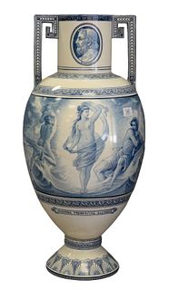 Large Blue and White Urn