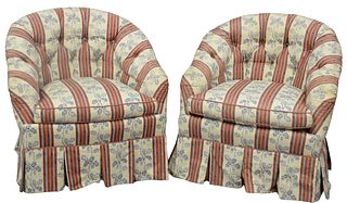 Pair of Hickory Chair Co. Upholstered Club Chairs