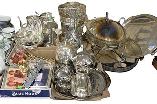Four Tray Lots of Silver Plate