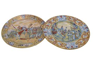 Pair of Majolica Chargers