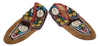 Pair of Indian Beaded Moccasins