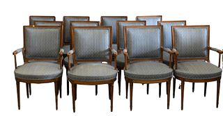 Set Of 12 Louis XVI Style Dining Chairs