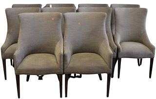 Set Of 10 Upholstered Dining Chairs
