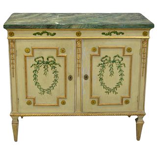 Italian Style Paint Decorated Two Door Cabinet