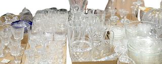 Eight Tray Lot of Assorted Glass