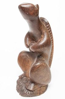 Benedict Tatti Squirrel Animalier Wood Sculpture