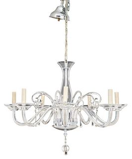 Murano Style Seven-Arm Glass Chandelier
