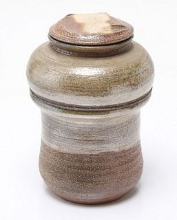 Karen Karnes Stoneware Art Pottery Covered Jar