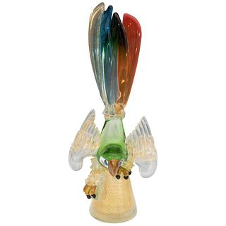 Barovier Toso Style Large Murano Glass Parrot
